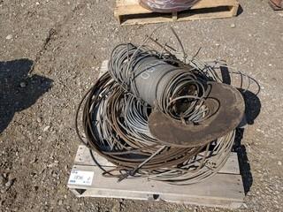 Lot of Assorted Lengths of 1/4" - 1/2" Braided Steel Cable