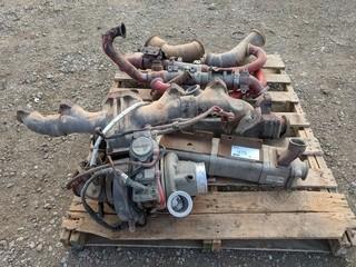 Lot of Turbo Charger, Exhaust manifold, & Related Piping to fit 6 Cyl. Cummins Diesel Engine