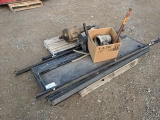 Lot of Assorted Items Including: 79" x 63" Tpnneau Cover to fit Ford Pickup, Pump, 4" Hose Quick Couplers