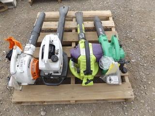 Lot of (4) Assorted Leaf Blowers