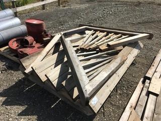 94" 5-Riser Treated Wood Stairs w/ Treated Hand Railings