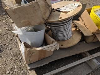 Lot of Assorted Fasteneres, Nails, Solid Core Wire, Etc.