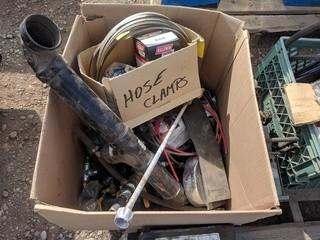 Lot of Assorted Hydraulic Parts: Tank, Hoses, Fittings, Gauges, Etc.