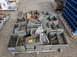 Lot of 5 1/2" x 11" x 4 1/2" Bolt Bins w/ Assorted Hardware