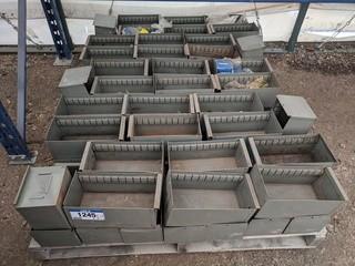 Lot of 5 1/2" x 11" x 4 1/2" Bolt Bins w/ Assorted Hardware