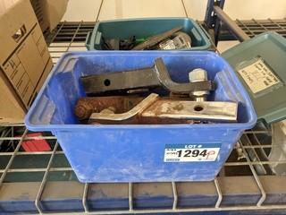 Lot of Assorted Items Including: Trailer Ball Hitches, Saw Blades, Etc.