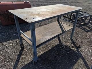 60" x 30" x 36" Steel Rolling Table