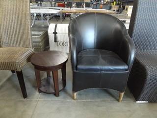 Black Arm Chair w/ Side Table