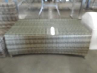 New 43" x 22" Wicker Coffee Table w/ Glass