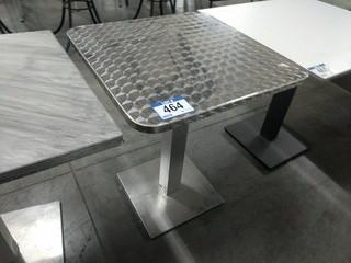 Patio Table Brushed Steel Top 24"x24"x30"