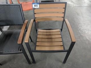 17" Metal Wood Finish Patio Chair