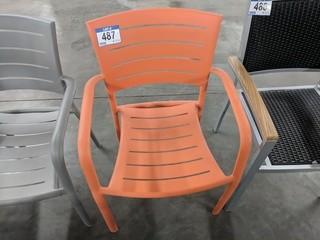 17" Metal Patio Chair (Orange)