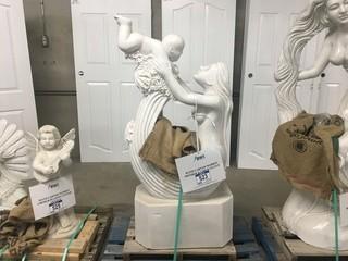 Hand Carved Marble Mother & Child Statue