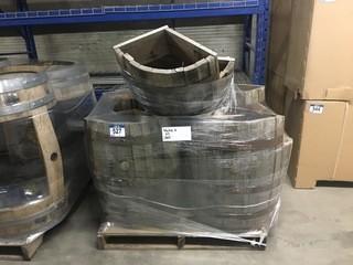 Pallet of Bourbon Whiskey Barrels-Planters