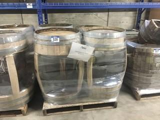 Pallet of (4) Oak Wine Barrel Planters