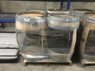 Pallet of (4) Oak Wine Barrel Planters