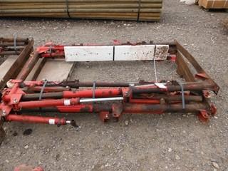 Lot of (3) Hydraulic Cattle Squeeze Head Gates 3' x 7'. Control # 40168.