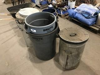 Lot of (9) Asst. Garbage Bins