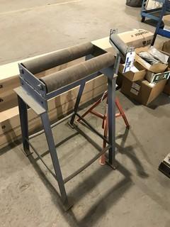 Lot of Ridgid Pipe Stand w/ Roller Head and and Steel Roller Stand