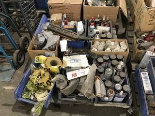 Pallet of Asst. Tape, Saftery Glasses, WD-40, Locktite, etc.