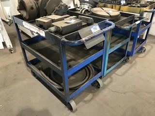 Lot of (3) 3-Tier Steel Mobile Shop Carts