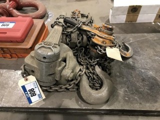 Lot of (1) 6-TON Chain Hoist and (1) 1.5-TON Chain Hoist