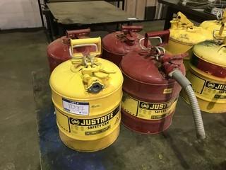 Lot of (4) Justrite Fuel Safety Cans