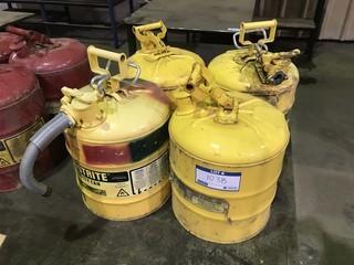 Lot of (4) Justrite Fuel Safety Cans