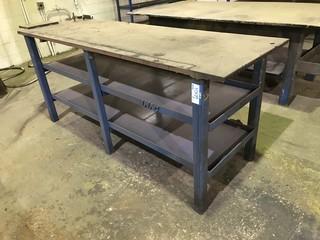 84" X 28" Steel Shop Built Table