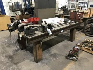 96" X 50" Steel Shop Built Table