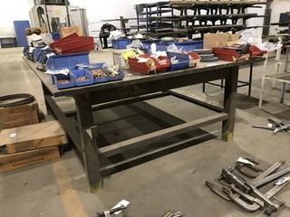 72.5" X 96" Steel Shop Built Table