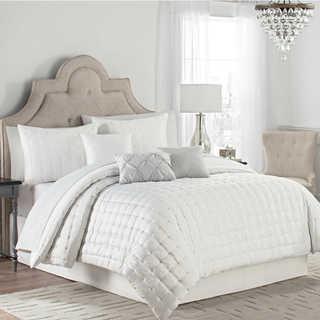 Quilted Dot 7-Piece Queen Comforter Set in Silver 