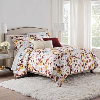 Isaac Mizrahi Home Addie 7 PC Queen Comforter Set in Burgundy/White