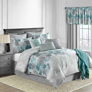 Claire 10-Piece King Comforter Set in Teal