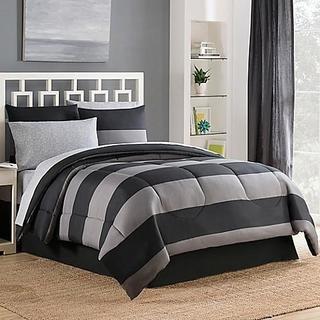 Bryce 8-Piece Reversible King Comforter Set in Black/Grey