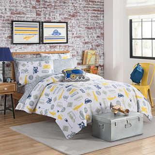 VCNY Lil Traveler 2-Piece Twin Comforter Set in Grey/Yellow 
