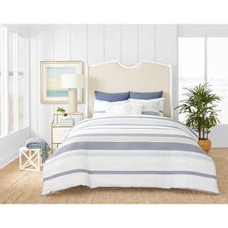 Coastal Living Ocean Stripe Reversible Full/Queen Comforter Set in Blue 