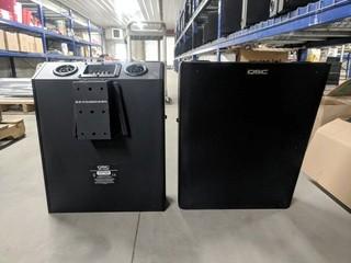 Lot of (2) Unused QSC SR1030 High Power 10" 2-Way Surround Loud Speakers 8 Ohm 400 Watt Continuous Power
