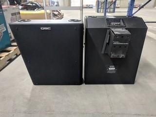 Lot of (2) Unused QSC SR1030 High Power 10" 2-Way Surround Loud Speakers 8 Ohm 400 Watt Continuous Power