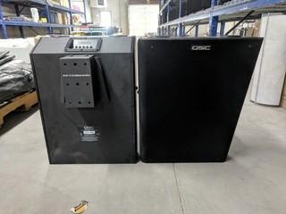 Lot of (2) Unused QSC 8200 High Power 8" 2-Way Surround Loud Speakers 8 Ohm 200 Watt Continuous Power