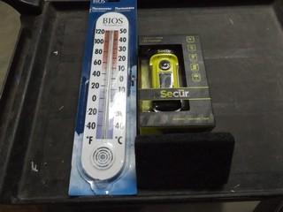 Lot of Miscellaneous Household Items c/o Bios Thermometer, LED Flashlight, BBQ Brush, Etc.