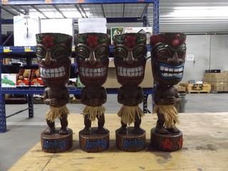 Lot of (4) Tiki Decor Statues 