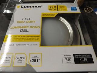 Lot of (4) Luminus LED Disc Lights 11.5 Watts.