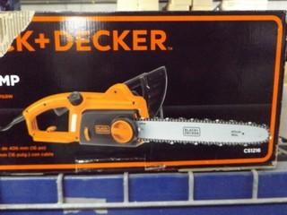 Black & Decker 16" Corded Chainsaw 12 Amp, Model CS1216.