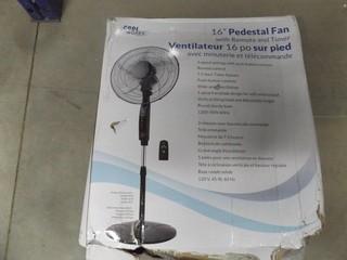 Cool Works 16"  Pedestal Fan c/w Remote & Timer.