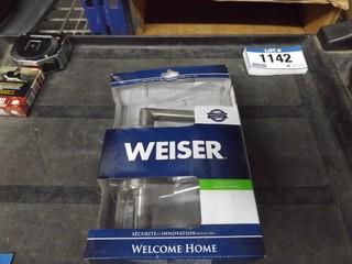 Lot of Miscellaneous Household Items c/o Weiser Door Handle, Acrylic White Silicone, Work Socks, Etc.