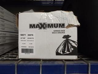 Maximum Garbage Bags 42'' x 48''.