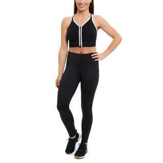 Copper Fit Ultra-Flex Comfort Zip-Front Sports Bra XL Black