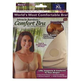 Miracle Bamboo Comfort Bra in Beige XL