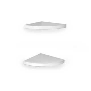 Danya B Veneer Radial Corner Shelves in Laminated White (Set of 2)